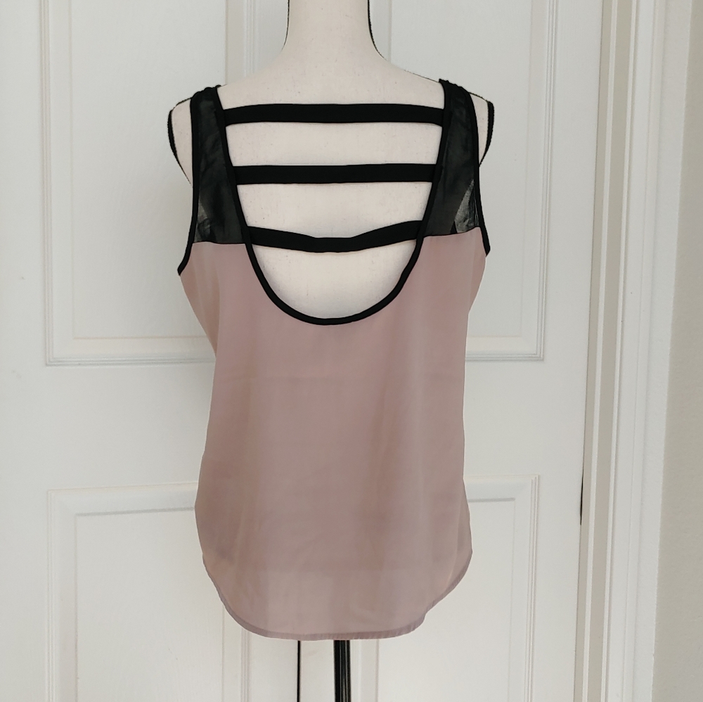 Bebe Silky Colorblock Strappy Back Button Tank - Picture 4 of 6
